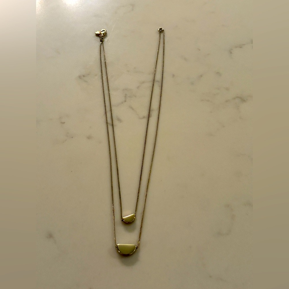 BaubleBar Layered Half-Moon Necklace – Gold
